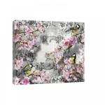 Consalnet Cinege virágokkal, vászonkép, 60x40 cm méretben (C5-20026O4)