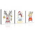 Consalnet Vászonkép 3 darabos, Karácsony, 3 db 25x25 cm méret (C5-13586S13)