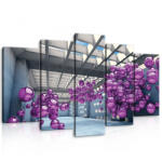 Consalnet Vászonkép 5 darabos, Lila gömbök a térben 100x60 cm méretben (C5-10133S17)