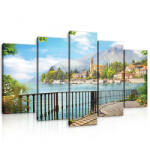 Consalnet Vászonkép 5 darabos, Folyóparti városkép a teraszről 100x60 cm méretben (C5-11419S17)