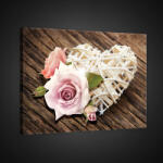 Consalnet Vászonkép, Rózsa szívvel, 60x40 cm méretben (C5-20021O4)