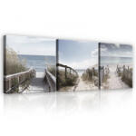 Consalnet Vászonkép 3 darabos, Út a tengerpartra, 3 db 25x25 cm méret (C5-13213S13)