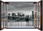Consalnet Ablakból a kilátás, Brooklyn Bridge vlies poszter, fotótapéta 823VEZ4 /201x145 cm/ (823-VEZ4)