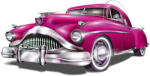 Dimex Vlies Fotótapéta - Retro Pink Car - 375x250 cm (MS-5-2203)