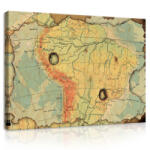 Consalnet Vászonkép, Régi kiégett térkép, 60x40 cm méretben (C5-10945O4)