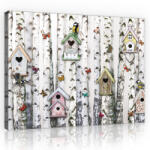 Consalnet Madarak és pillangók az erdőben, vászonkép, 60x40 cm méretben (C5-10950O4)