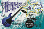 Dimex BLUE GUITAR fotótapéta, poszter, vlies alapanyag, 375x250 cm (MS-5-0323)