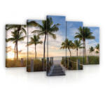 Consalnet Vászonkép 5 darabos, Pálmafás stég a tengerhez 100x60 cm méretben (C5-127441S17)