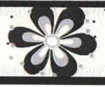 Jász-Iron Fekete-fehér margaréta mintás bordűr (227-091)