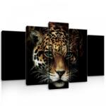 Consalnet Vászonkép 5 darabos, Leopárd 100x60 cm méretben (C5-10148S17)