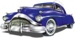 Dimex Vlies Fotótapéta - Retro Blue Car II - 375x250 cm (MS-5-2191)