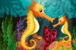 Dimex Vlies Fotótapéta - Two seahorses - 375x250 cm (MS-5-1430)