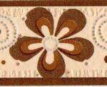 Jász-Iron Beige-sötétbarna margaréta mintás bordűr (227-081)