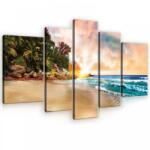 Consalnet Vászonkép, 5 darabos, Napsütéses tengerpart 170x100 cm méretben (C5-10897S4A)