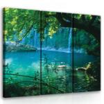 Consalnet Vízesés az erdőben, 3 darabos vászonkép, 90x80 cm méretben 1508 (C5-20010S6)