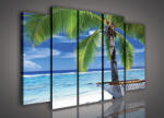 Consalnet Vászonkép, 5 darabos Függőágy a tengernél 150x100 cm méretben (C5-1081S12)