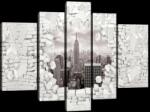 Consalnet Vászonkép, 5 darabos, New York a leomló téglafal mögött 170x100 cm méretben (C5-20089S4A)