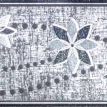 Jász-Iron Fekete-ezüst virág mintás bordűr (227-295)