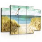 Consalnet Vászonkép, 5 darabos Szárnyaló madár a tengerpart felett 150x100 cm méretben (C5-11595S12)