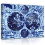 Consalnet Vászonkép, Kék térkép, 60x40 cm méretben (C5-20274O4)