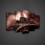 Consalnet Vászonkép 5 darabos, Eiffel torony barnás színbe100x60 cm méretben (C5-1119S17)