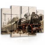 Consalnet Vászonkép, 5 darabos Gőzmozdony 150x100 cm méretben (C5-11388S12)
