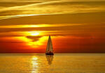 Sverus Fotótapéta Sail Boat at Sunset, 416 x 290 cm (SV-8804536WM-416X290CM)