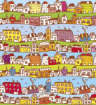 Dimex HOUSES IN TOWN fotótapéta, poszter, vlies alapanyag, 225x250 cm (MS-3-0345)