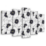 Consalnet Vászonkép 5 darabos, Fehér pipacsok 100x60 cm méretben (C5-10748S17)