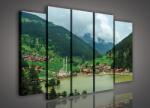 Consalnet Vászonkép, 5 darabos Falu a völgyben 150x100 cm méretben (C5-426S12)
