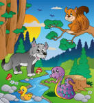 Dimex FOREST ANIMALS fotótapéta, poszter, vlies alapanyag, 225x250 cm (MS-3-0336)