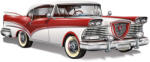 Dimex Vlies Fotótapéta - Red-White Retro Car - 375x250 cm (MS-5-2189)