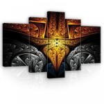 Consalnet Vászonkép, 5 darabos, Arany és ezüst minta 170x100 cm méretben (C5-11753S4A)