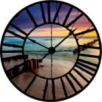 Consalnet Tengerpart az óra mögött vlies poszter, fotótapéta 20769VEZ1 /208x208 cm/ (20769-VEZ1)