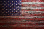Dimex Vlies Fotótapéta - USA Flag on Wooden Texture - 375x250 cm (MS-5-3016)