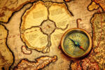 Dimex Vlies Fotótapéta - Vintage Compass and Map - 375x250 cm (MS-5-1553)