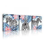 Consalnet Vászonkép 3 darabos, Zebra, 3 db 25x25 cm méret (C5-11125S13)