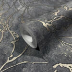 Marburg Fekete-ezüst márvány törések beton alapon tapéta (City Glow 34257) (34257)