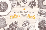 Dimex Vlies Fotótapéta - Italian Pasta Illustration - 375x250 cm (MS-5-2100)