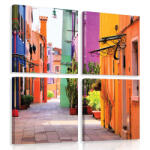 Consalnet Vászonkép 4 darabos, Színes házak 50x50 cm méretben (C5-10745S20)