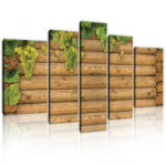 Consalnet Vászonkép, 5 darabos, Fa gerendák szőlővel 170x100 cm méretben (C5-20151S4A)