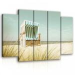 Consalnet Vászonkép, 5 darabos Strandszék a tengerparton 150x100 cm méretben (C5-11596S12)