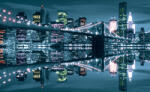 Consalnet Brooklyn-híd éjszaka poszter, fotótapéta (416 x 254 cm) (C1-3022VEXXXL)