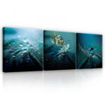 Consalnet Vászonkép 3 darabos, Vízcseppek és pillangó, 3 db 25x25 cm méret (C5-13205S13)