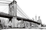 Dimex Vlies Fotótapéta - Brooklyn Bridge Illustration - 375x250 cm (MS-5-2965)