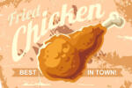 Dimex Vlies Fotótapéta - Fried Chicken Retro Sign - 375x250 cm (MS-5-2092)