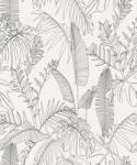Grandeco Fekete-fehér trópusi levél mintás tapéta (Omura A69301) (A69301)