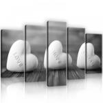 Consalnet Vászonkép 5 darabos, Szívecskék felirattal 100x60 cm méretben (C5-11718S17)