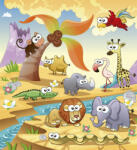 Dimex SAVANNA ANIMALS fotótapéta, poszter, vlies alapanyag, 225x250 cm (MS-3-0333)