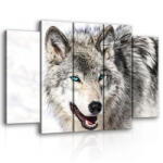 Consalnet Vászonkép, 5 darabos Farkas 150x100 cm méretben (C5-2075S12)